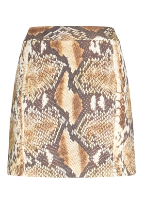 Roberto Cavalli snake-effect skirt - Brown