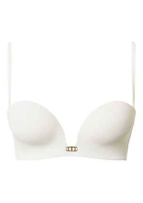 TWINSET Oval T bandeau bikini top - White