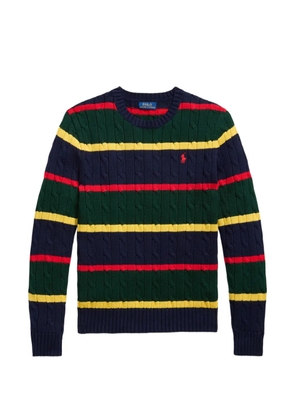 Polo Ralph Lauren striped-pattern cable-knit sweater - Blue