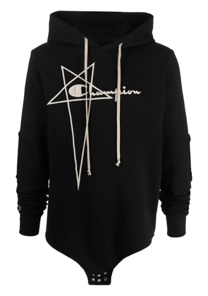 Rick Owens X Champion logo-embroidery cotton hoodie - Black