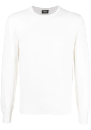 Zegna crew neck cashmere sweater - White