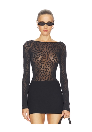 Wolford Sweet Dots String Bodysuit in Black. Size L. Also in M, S, XS.