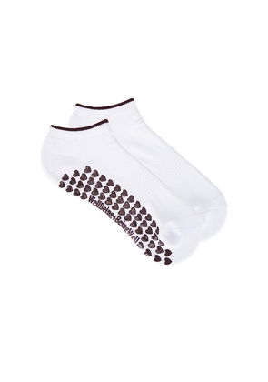 WellBeing + BeingWell Ankle Grip Sock in White.