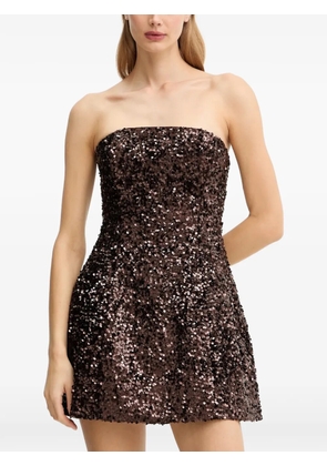 Bardot sequin-embellished strapless mini dress - Brown
