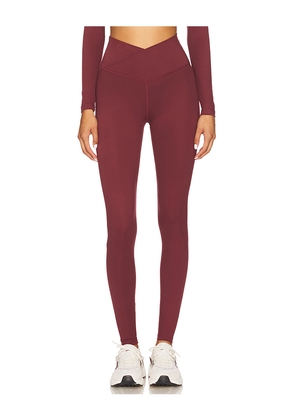WellBeing + BeingWell FlowWell Callista Crossover Legging in Burgundy. Size L. Also in M, XL.