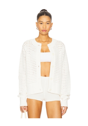 Varley Bettina Textured Knit Jacket in White. Size L. Also in XL.