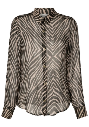 Amir Slama zebra-print silk shirt - Black