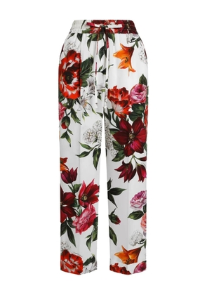 Dolce & Gabbana floral-print trousers - White