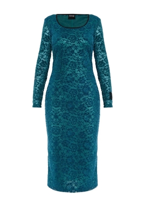 Versace Jeans Couture lace long-sleeve midi dress - Blue