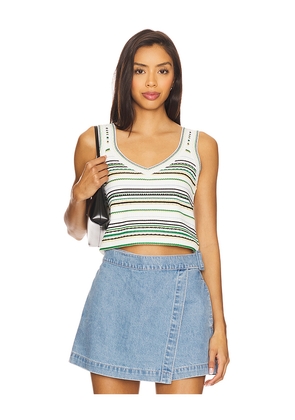 Veronica Beard Carlin Knit Tank in White,Green. Size M. Also in S, XL.
