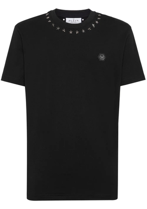 Philipp Plein logo-appliqué cotton T-shirt - Black