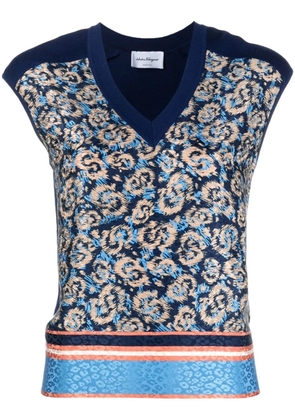 Ferragamo all-over graphic-print V-neck vest - Blue