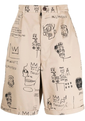 Junya Watanabe MAN Basquiat-style chino shorts - Brown