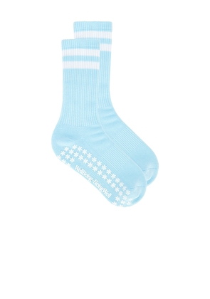 WellBeing + BeingWell Striped Tube Grip Sock in Mint.
