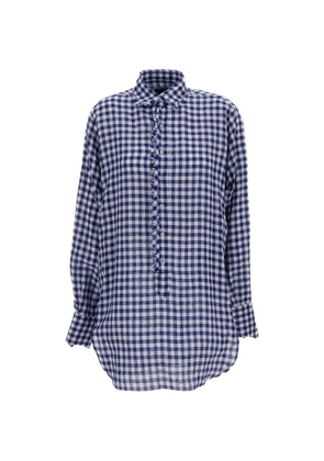 Jejia ruffled checked shirt - Blue