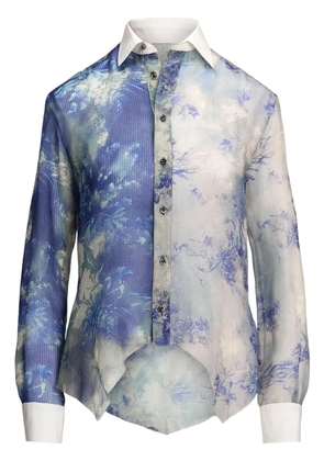 Ralph Lauren Collection Nancie floral-print silk shirt - Blue