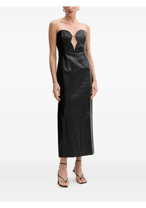 Bardot cut-out strapless midi dress - Black