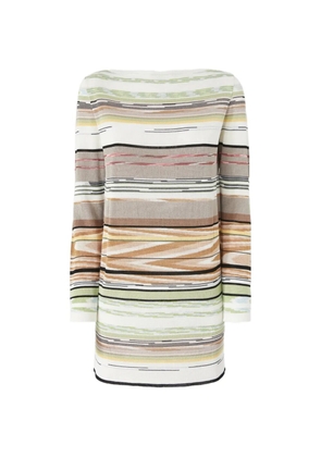 Missoni striped-pattern long-sleeved mini dress - White