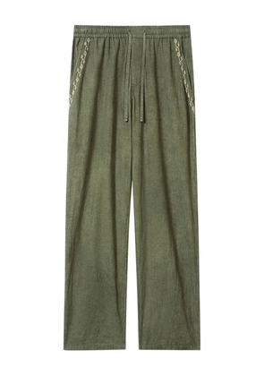 MARANT Zabel drawstring embroidered trousers - Green
