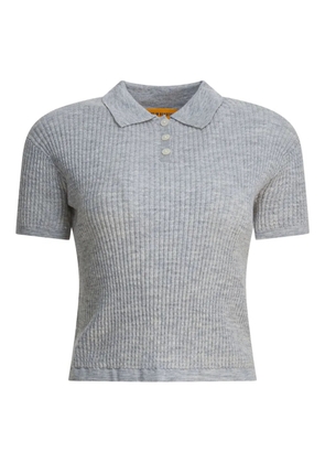 Guest In Residence Shrunken ribbed polo shirt - Grey
