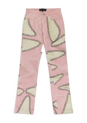 Who Decides War amalgamated leather bootcut trousers - Pink