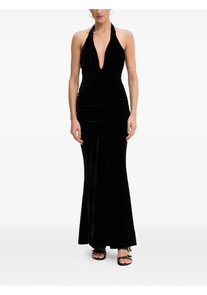 Bardot Elvira halter-neck gathered maxi dress - Black