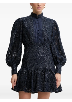 Bardot Remy sequin-embellished ruffled-detail mini dress - Blue