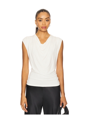 Vince Sleeveless Draped Cowl Neck Top in White. Size L. Also in M, S, XS.