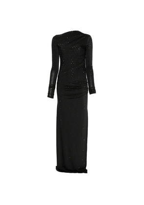 THE ANDAMANE Sophie long-sleeved embellished maxi dress - Black