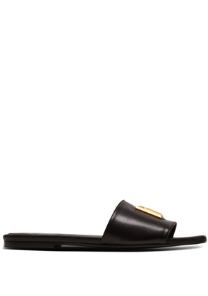 Balmain Dafne logo-plaque leather slides - Black