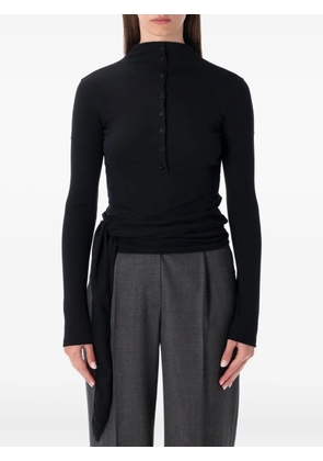 Low Classic wrap-detail polo shirt - Black