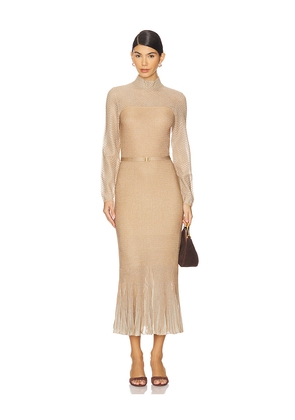 Zimmermann Metallic Midi Dress in Metallic Gold. Size 0/XS. Also in 4/XL.