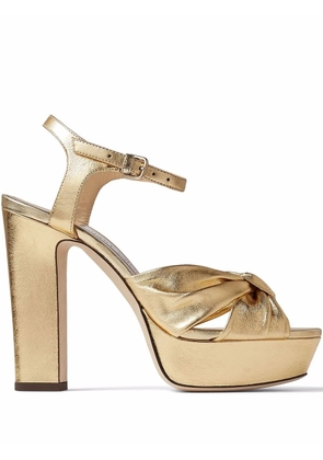 Jimmy Choo Heloise metallic-effect 120mm sandals - Gold