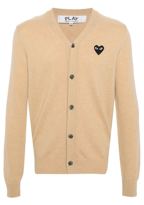 Comme Des Garçons Play Heart-patch wool cardigan - Neutrals