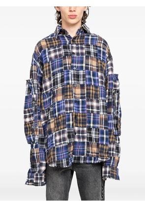 Who Decides War patchwork-design shirt - Blue