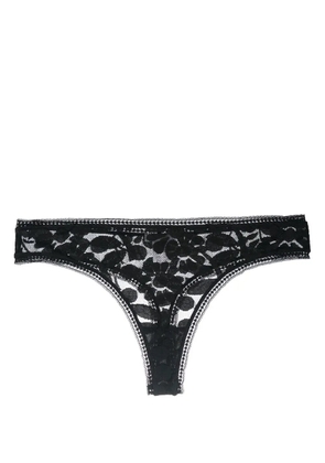 ERES Tanga floral-lace thong - Black