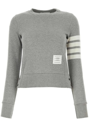 Thom Browne four-bar stripe cotton sweatshirt - Grey