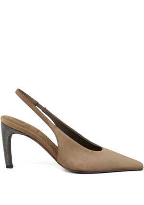 Brunello Cucinelli 80mm suede pumps - Brown