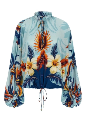 F.R.S For Restless Sleepers Archilo ruffled floral-print blouse - Blue