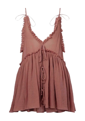 The Attico ruffled tie mini dress - Pink