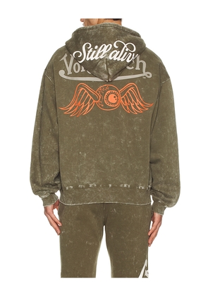 Von Dutch Oversized Zip Hoodie in Green. Size L. Also in M, S, XL/1X.