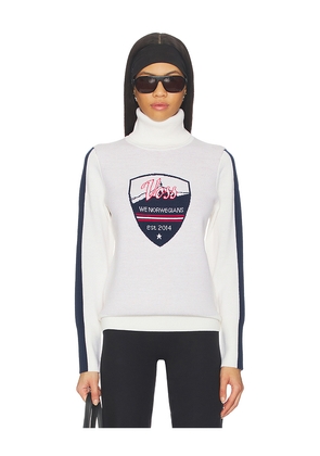 We Norwegians After Ski Sweater in Cream. Size L. Also in M, S, XS.