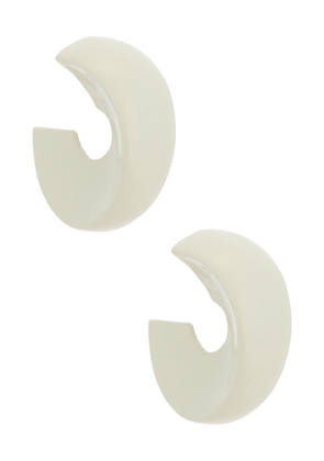 Uncommon Matters Sculpted Creole Earrings in Ivory.