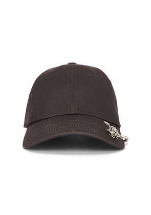 WE11DONE Spike Rose Cap in Grey.