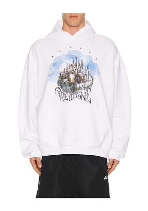 WE11DONE City Hoodie in White. Size L. Also in M, S, XL/1X.