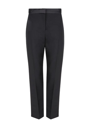 Alexander McQueen satin-waistband wool trousers - Black