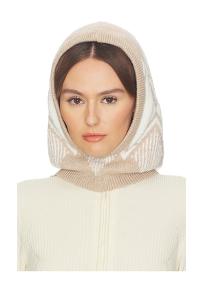 Varley Ethan Knit Hood in Taupe.