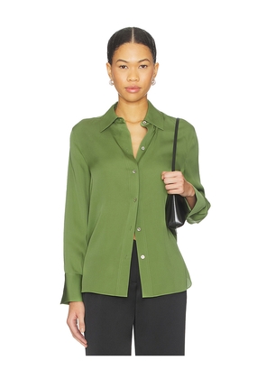 Vince Long Sleeve Button Down Blouse in Green. Size L. Also in M, S, XS.