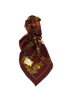 Gucci floral-print logo carré - Red