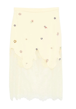 Costarellos crepe cady midi skirt - Yellow